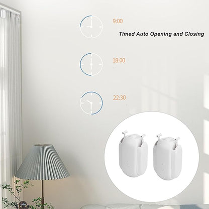 Changor Smart Curtain Opener, Automatic Remote Control Voice Compatible Curtain Motor Timer Controller for Home Office Black PC Material