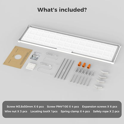 AIKVSXER 18 Pack 1x4 FT LED Flat Panel Light Surface Mount, with Wireless Switch & App Control, Night Mode, 50W 5500LM, 3000K/4000K/6500K, Ultra-Thin LED Light for Office Home,120-277V - White