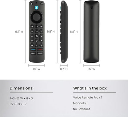 IDGPUW Replacement Remote Control for Fire Smart TV, Backlit Buttons, Remote Finder, Compatible with Insignia, Toshiba, Amazon Fire Smart TVs