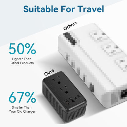 Upgraded 2000W 220V to 110V Voltage Converter US to Europe Travel Adapter for Hair Dryers with Fast Charging International Travel Adapter