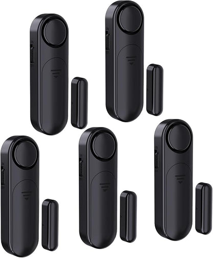 AKOYU 5-Pack Window Alarms for Home Security, 120dB Door and Window Open Sensor Chime for Kid Safety, Pool Safety, Sliding Door, DIY Protection, Easy Installation,Ideal for Home,Garage,Apartment,Black