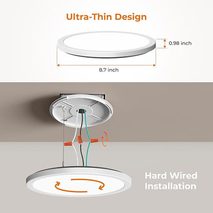 Matane Dimmable Motion Sensor LED Ceiling Light with Remote, 9 Inch Wired Flush Mount 3000K 4000K 5000K, 1800LM Motion Sensor Light Indoor for Closet Hallway Laundry Stairs White