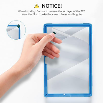 for Samsung Galaxy Tablet A8 Case 10.5 inch 2022 SM-X200/X205/X207 with Screen Protector [360 Rotating Stand] &Hand Shoulder Strap Shockproof Rugged Protective Cover|Black&Blue