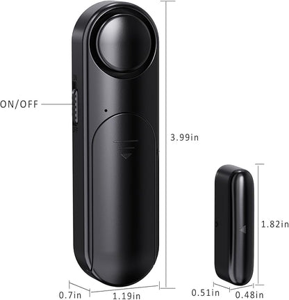 Window and Door Alarm When Opened (5 Pack) for Kids Safety/Home Security, Sliding Glass Front Door Opening Sensor Alarms for Dementia, 120dB Burglar Alert, Ideal for Business, Garage, Apartment, Black