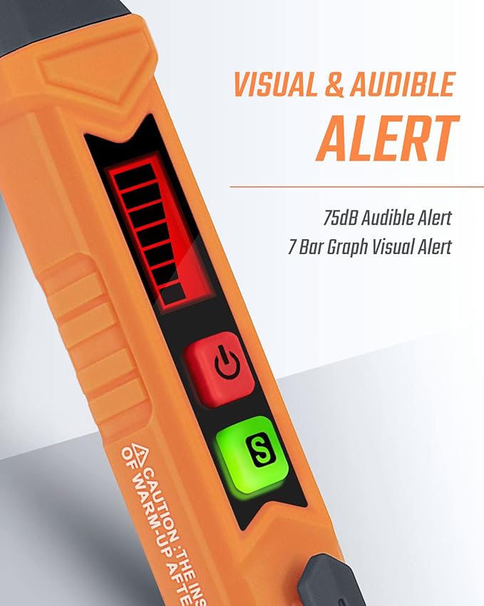 PT199 Natural Gas Leak Detector with Audible & Visual Alarm, Portable Gas Sniffer to Locate Combustible Sources Like Methane, Propane for Home(Includes Battery x2)-Orange