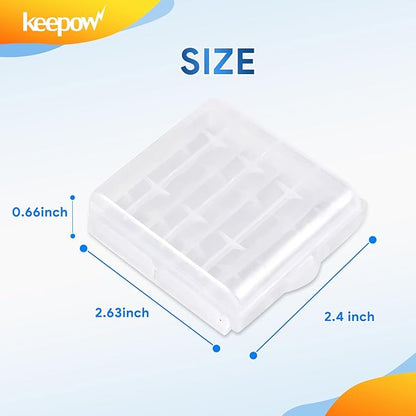 KEEPOW 9 Pcs AA/AAA Battery Storage Case Holder Box, Clear Color