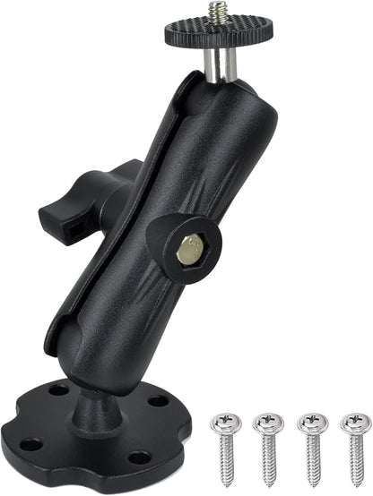 VAUBORTTI Heavy-Duty Camera Wall/Desktop Mount with 1/4"-20 Thread, Aluminum Alloy Arm, Dual Ball Heads, 1-Inch TPU Ball, Free Rotation,Compatible with DSLR, CCTV, RAM B System