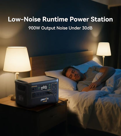 Pecron Portable Power Station F3000LFP with 3072Wh Extra Battery, 200W Solar Panel*1, 3072Wh Solar Camping Generator, 3600W Solar Generator for RV, Home Use, CPAP
