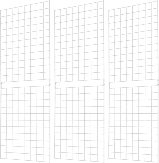 7RiversART Grid Wall Commercial Grade Gridwall Panels – Heavy Duty Grid Panel for Any Retail Display Wall Grid 2' Width x 6' Height, White (Pack of 3) Easily Portable