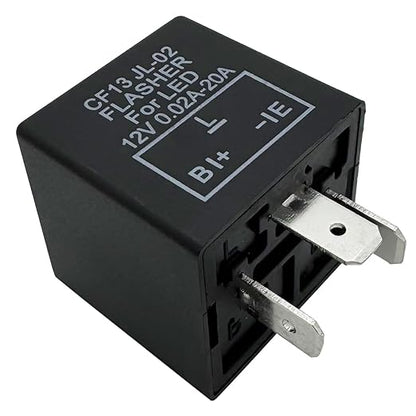 irhapsody 3-pin LED Flasher Relays CF13, Fixed 12V Electronic Blinker Relay, Pack of 2