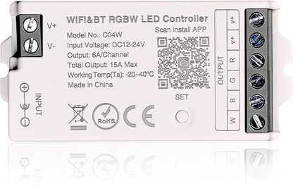TUNICHX RGBW SMD FCOB 5 PIN LED Strip 2.4 GHz WiFi Group Controller Alexa Google Home Smartphone APP Control Compatible with WR01RF LM096 FUT095 FUT096 B3 T3 Mi-Boxer/Mi-Light RGBW Remote