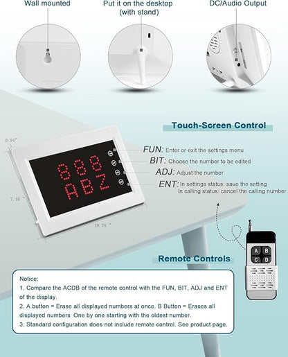 WNKRUN Wireless Caregiver Pager Nursing Calling System Elderly Alarm with 1 Display Receiver and 10 Waterproof 2 Key Call Buttons for Nursing Home Clinic (10 M2 Call Buttons)