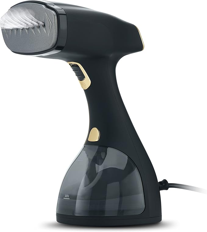 Electrolux Steamer for Clothes, 1500 Watt Portable Handheld Fabric and Garment Steamer with Lint Remover & Fabric Brush, Ultra-Fast Heat Up, 18 Min Continuous Steam for Powerful Wrinkle Remover, Black