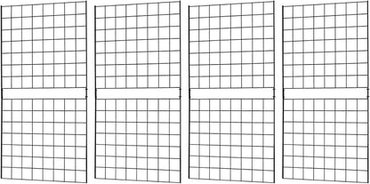 7RiversART Grid Wall Commercial Grade Gridwall Panels – Heavy Duty Grid Panel for Any Retail Display Wall Grid 2' Width x 4' Height, Black (Pack of 4) Easily Portable