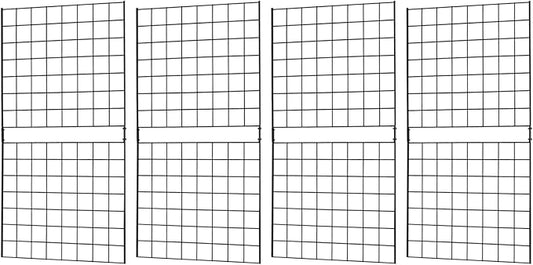 7RiversART Grid Wall Commercial Grade Gridwall Panels – Heavy Duty Grid Panel for Any Retail Display Wall Grid 2' Width x 4' Height, Black (Pack of 4) Easily Portable
