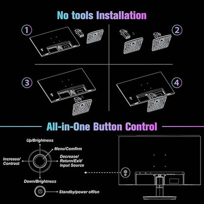 SANSUI Monitor 24 inch 100Hz Computer Monitor丨FHD 1080P PC Monitor丨HDMI丨FreeSync丨HDR丨Earphone Jack丨 Ergonomic Tilt for Home and Office