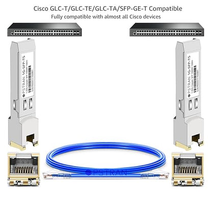 OPSTRAN 1000BASE-T SFP RJ45 Copper Transceiver Module Compatible with Cisco GLC-T SFP-GE-T 100m Cat5e/6 10 Pack