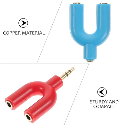 COHEALI 6pcs Audio Splitter Adapter to Headphone Splitter for Laptop Tablet Stereo Aux Cable with Strong Signal Transmission for Sharing Music and Movies with Partner