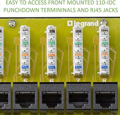Legrand - OnQ Cat 6 Network Interface Module, Wifi Module with 8 Ports, Network Interface Module Cat6 Provides Connectivity to Ethernet Devices, Black, AC1068