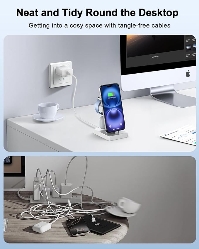 30W Fast Charging Station for Apple Devices - ADADPU 3 in 1 USB C Charger Stand for iPhone 16 15 Pro Max Plus & AirPods 4, Wireless Charger Dock Compatible with Apple Watch Ultra/10/9/8/7/6/5/4/3/2/SE