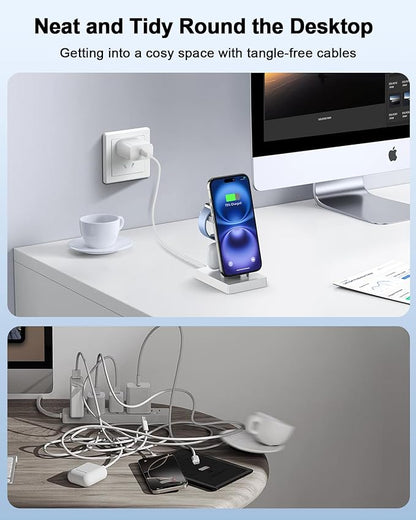 30W Fast Charging Station for Apple Devices - ADADPU 3 in 1 USB C Charger Stand for iPhone 16 15 Pro Max Plus & AirPods 4, Wireless Charger Dock Compatible with Apple Watch Ultra/10/9/8/7/6/5/4/3/2/SE