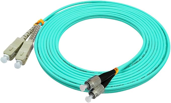 Jeirdus 5Meters 16ft SC to FC Duplex 50/125 10G OM3 Multi-Mode Fiber Optic Cable Jumper Optical Patch Cord SC-FC