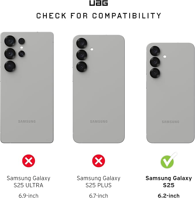 URBAN ARMOR GEAR UAG Designed for Samsung Galaxy S25 Case 6.2" DOT - Compatible with Magnetic Charging Slim Transparent Rugged Military Drop Tested Protective Cover, Ash