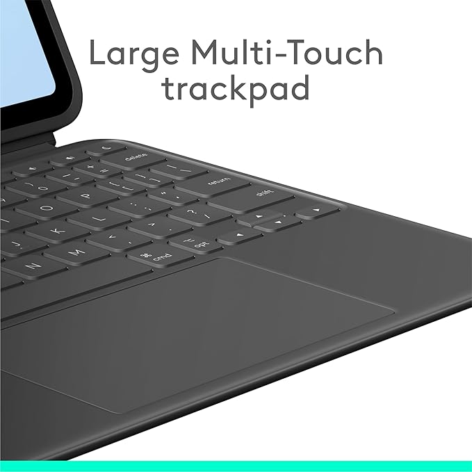 Logitech Combo Touch iPad Air 11 inch Case M2 (2024), iPad M3 & Air (4th & 5th gen - 2020, 2022) Keyboard Case with Kickstand - Midnight Black