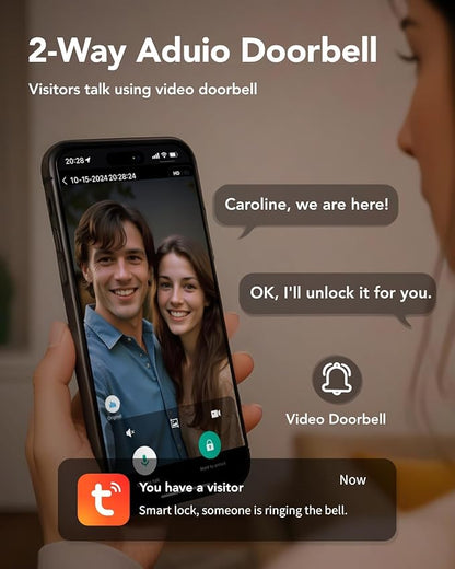 Devo G1 Video Smart Lock with Camera&Doorbell,6-in-1 Keyless Entry Door Lock with App Remote,Fingerprint ID,Auto Locks,Built-in Wi-Fi Smart Deadbolt for Front Door,Easy Install,Waterproof,BHMA Grade 3