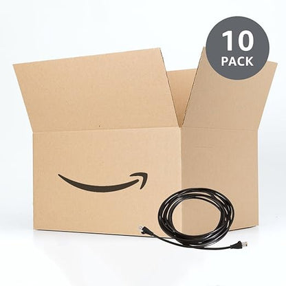 Amazon Basics RJ45 Cat 6 Ethernet Patch Cable, 1Gpbs Transfer Speed, Gold-Plated Connectors, 14 Foot - 10-Pack, Black