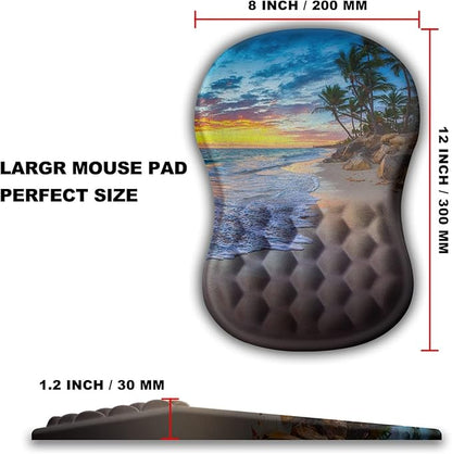 KUOSGM Mouse Pad Wrist Support, Ergonomic Mouse Pad with Massage Dot, Comfortable Computer Mouse Pad for Laptop, Wrist Rest Pain Relief Mousepad with Non-Slip PU Base for Office & Home, 12 x 8 in