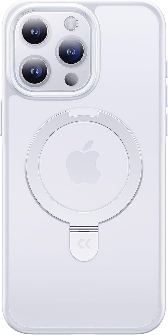 CASEKOO Designed for iPhone 16 Pro Max Case with Magnetic Invisible Stand [Military Drop Protection] [Compatible with MagSafe] Shockproof Slim Translucent Matte Promax Case 6.9 Inch，Translucent White