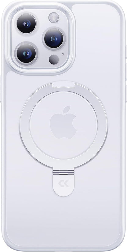 CASEKOO Designed for iPhone 16 Pro Max Case with Magnetic Invisible Stand [Military Drop Protection] [Compatible with MagSafe] Shockproof Slim Translucent Matte Promax Case 6.9 Inch，Translucent White