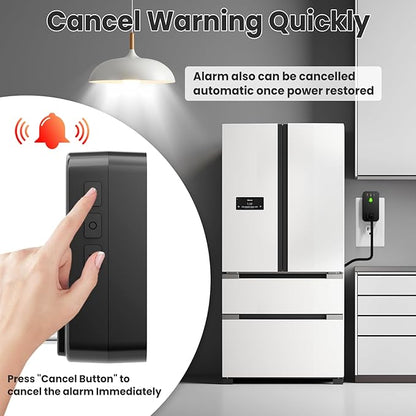Power Failure Alarm WiFi, Smart Power Outage Alarm with App Notifications, Mini Size Freezer Alert with Loud 110dB & LED Indicator & Voltage Detection, Home Power Monitor for GFCI Trips, Sump Pump ﻿
