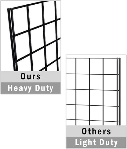 7RiversART Gridwall Panel, 2'x6', Heavy Duty, Black, Commercial Grade, Wall Display, 1 Pack, Metal, Powder Coated, Freestanding, Retail, Trade Shows, Organize Garages, Closets, Grid Panel