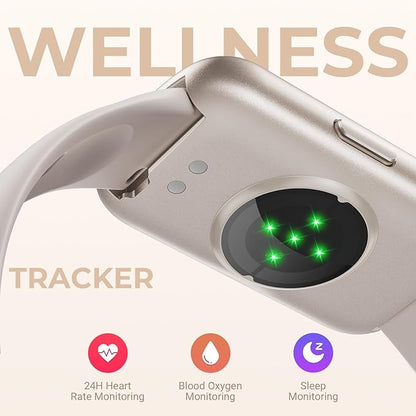 TIFOZEN Health Fitness Tracker Smart Watch with 24/7 Heart Rate, Blood Oxygen, Sleep Tracker, Pedometer, 3 Colorful Bands & 3ATM Waterproof Activity Tracker with Step Calorie Counter, Starlight