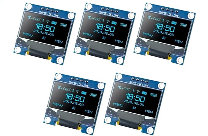 5 PCS 0.96 Inch OLED I2C IIC Display Module 128x64 Pixel SSD1306 Mini Self-Luminous OLED Screen Board for Arduino Raspberry Pi (5Pcs-Blue and Yellow)