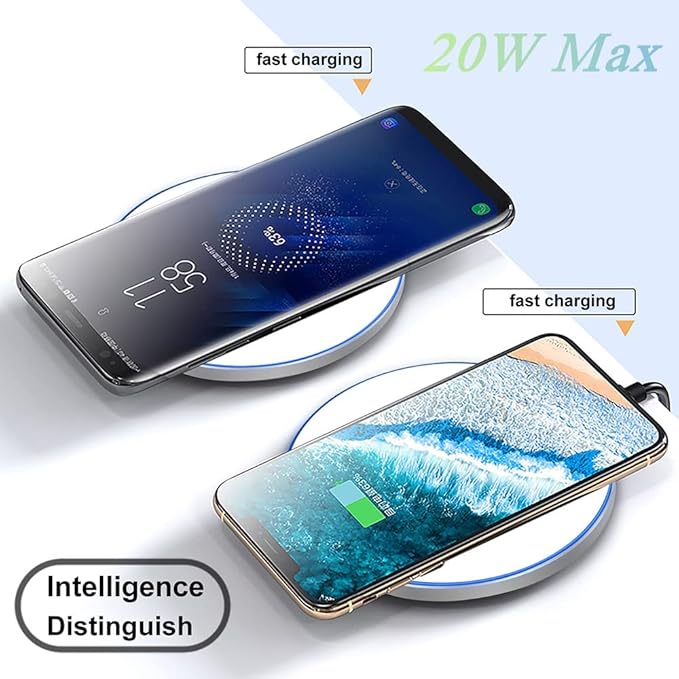 20W Fast Wireless Charger Pad,Wireless Phone Charging Station Compatible with iPhone 16/15/14/13/12/11/SE/X/AirPods,Fast Charge for Samsung Galaxy S25/S24/S23/S22/Note/Buds/Buds +,Pixel,LG