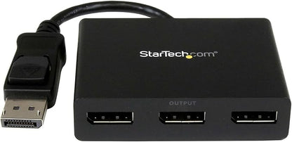 StarTech.com 3-Port DisplayPort 1.2 Splitter, DisplayPort to 3x DP Multi-Monitor Adapter, Dual 4K 30Hz and 1080p 60Hz Computer MST Hub, Windows Only (MSTDP123DP)