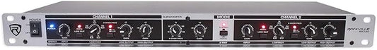 Rockville RX230 2-Way Stereo/3-Way Mono Crossover, XLR Input/Output, Adjustable Crossover Range, 24 dB/Octave Filters, Rack-Mountable for DJs and Live Sound