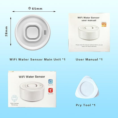 100dB Loud Wireless Water Leak Detector, WiFi Water Leak Sensor for Kitchen Bathroom Basement, Floor & Pipe Drip Alert