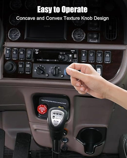 Q21-6012 HVAC A/C Heater Climate Control Module Panel Fit for Peterbilt 384 2008-2015, Cab HVAC Temperature Control Panel Switch Replace Q216012 with 3 Knobs & 2 Buttons