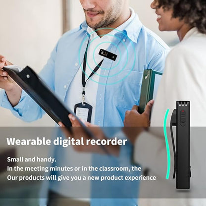 64GB Lavalier Recorder - Recording with Playback Digital Voice Recorder Ideal for Meetings/Lectures/Interviews Password Protected Portable Mini Recorder with USB, MP3 Audio Recording Device