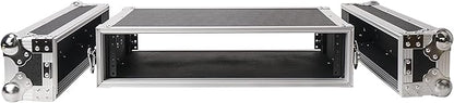 Sound Town 2U PA/DJ Rack/Road Case, 2-Space, with 16” Rackable Depth, Plywood, Metal Ball Corners - Pro Tour Grade (STRC-2U)