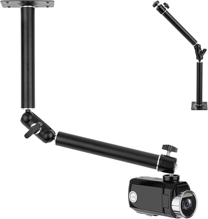 Mippko Articulating Wall Mount Camera Arm with 1/4 inch-20 Threaded Compatible with Digital/Security/Webcam/CCTV POV Camcorder/Video Light/Small Cameras,Adjustable Aluminium Alloy Arm