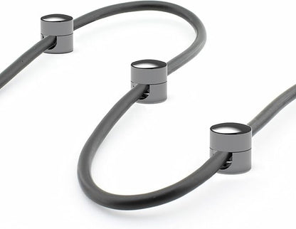 ICONIT Cable Anchors for Desk Organization Gun Metal | Premium Aluminum Cord Organizers | Charger + Cable Management Clips for Home & Office | Stylish, Sturdy, & Functional | (3 Pack)