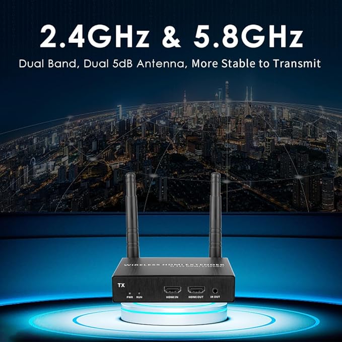 EXVIST 100M 4K@30FPS HDMI Wireless Extender 1x Receiver Only, Up to 328ft, IR Support, Suitable for Transmitting Video from Laptop, PC, YouTube, PS4 to HDTV or Projector
