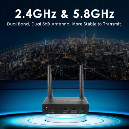 EXVIST 100M 1080P 60FPS Wireless HDMI Extender 1x Receiver Only, Up to 328ft, IR Support, Suitable for Transmitting Video from Laptop, PC, YouTube, Xbox One, PS4 to HDTV or Projector