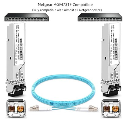 OPSTRAN 1000BASE-SX SFP Optical Transceiver Module Compatible with Netgear AGM731F 850nm 550m DDM Duplex LC MMF 10pcs/Pack