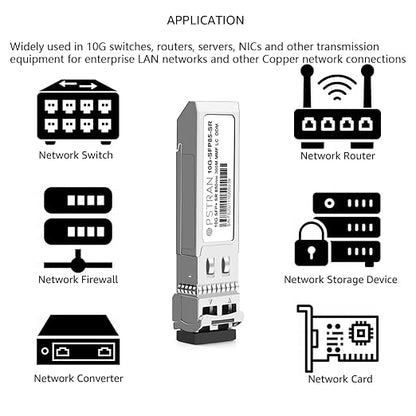 OPSTRAN 10GBASE-SR SFP+ Optical Transceiver Module Compatible with HPE Aruba J9150D J9150DCM JL748A ProCurve J9150A 850nm 300m DDM Duplex LC MMF